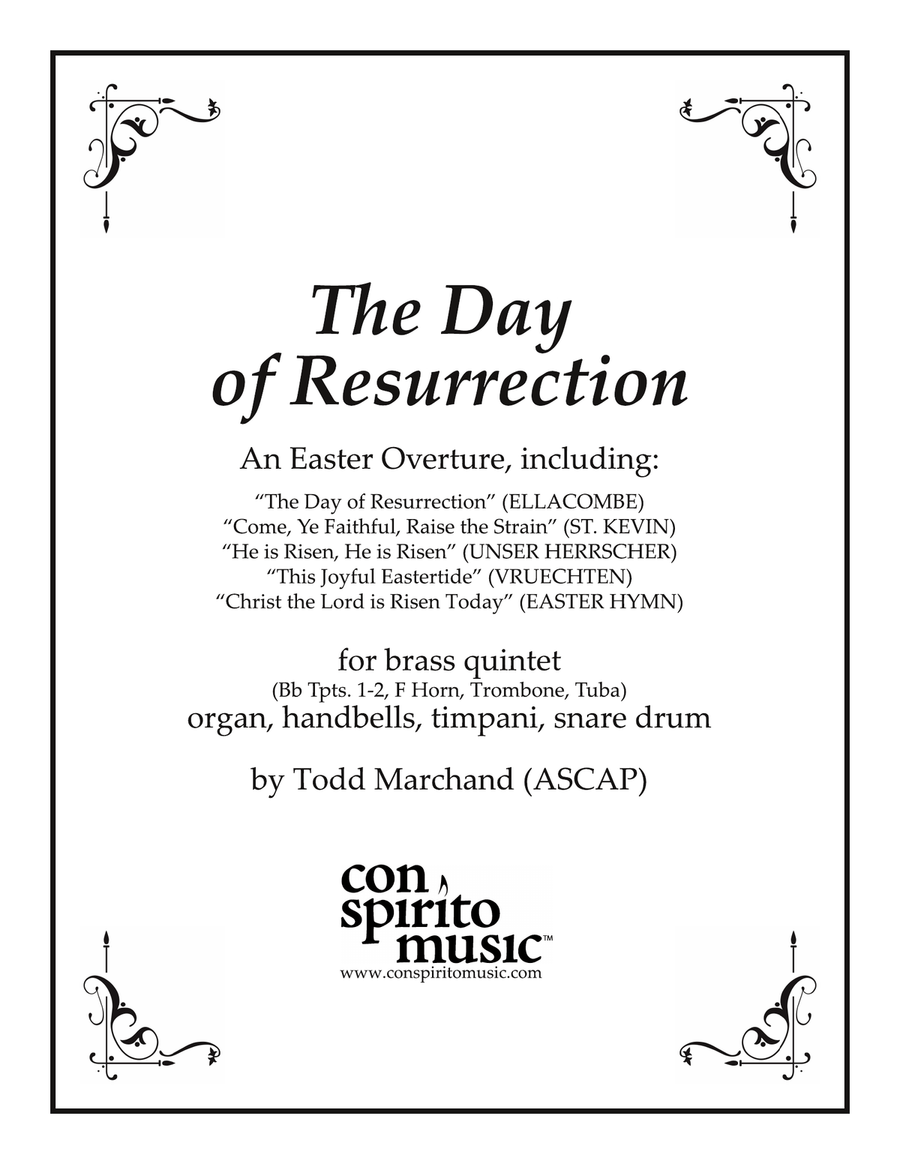 The Day of Resurrection - Easter overture for brass, organ, handbells, percussion Handbell Choir scores gallery preview page 1