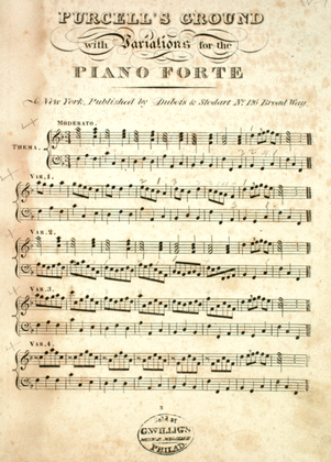 Book cover for Purcell's Ground with Variations for the Piano Forte