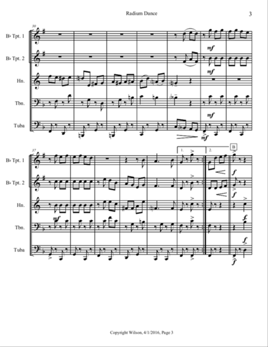 Radium Dance Brass Quintet scores gallery preview page 4