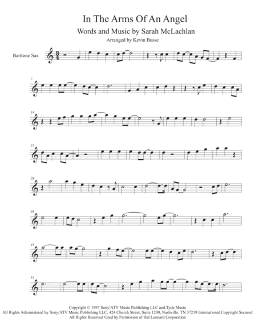 Angel Baritone Saxophone scores gallery preview page 1