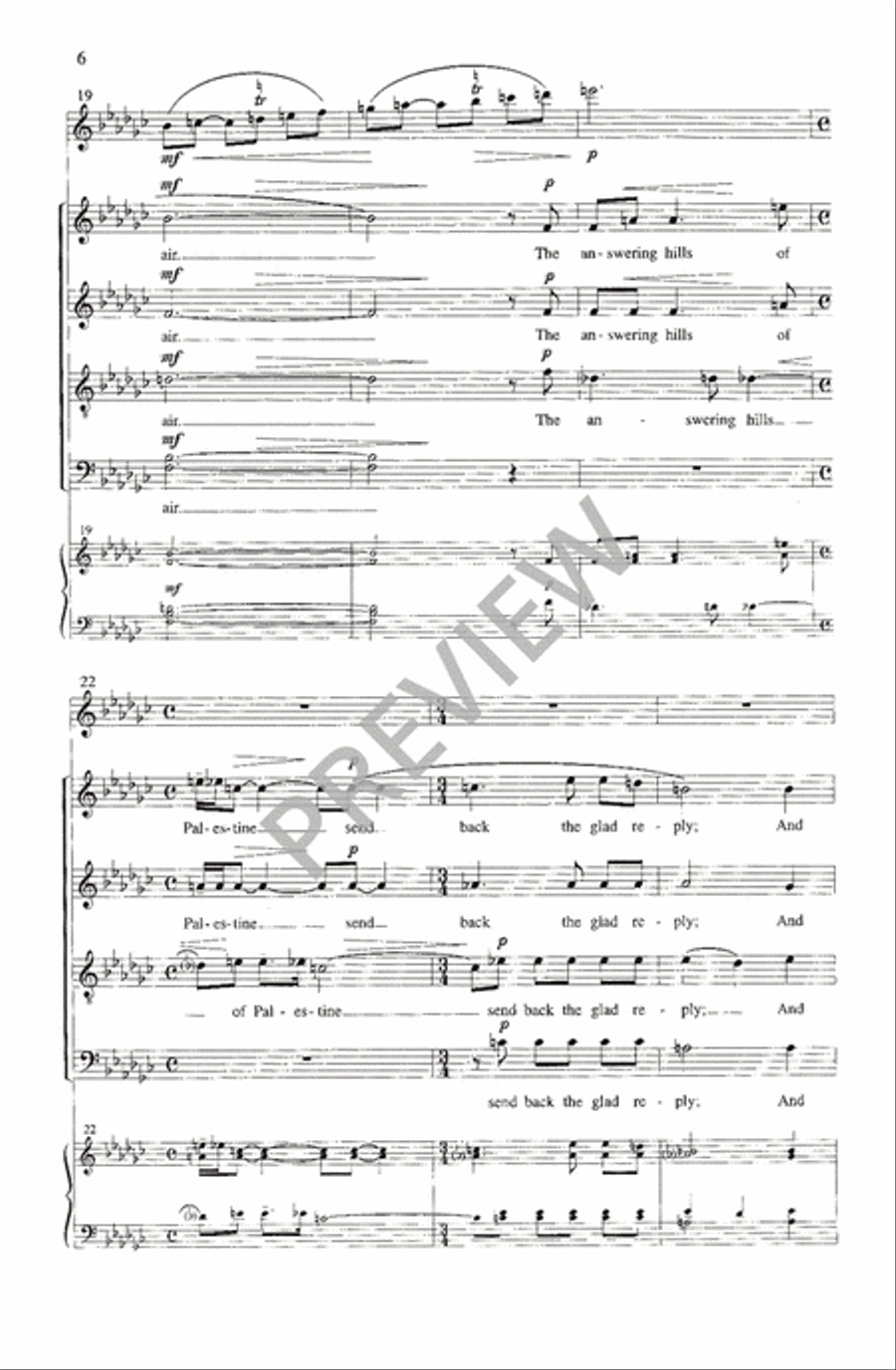 Calm on the Listening Ear of Night 4-Part scores gallery preview page 7