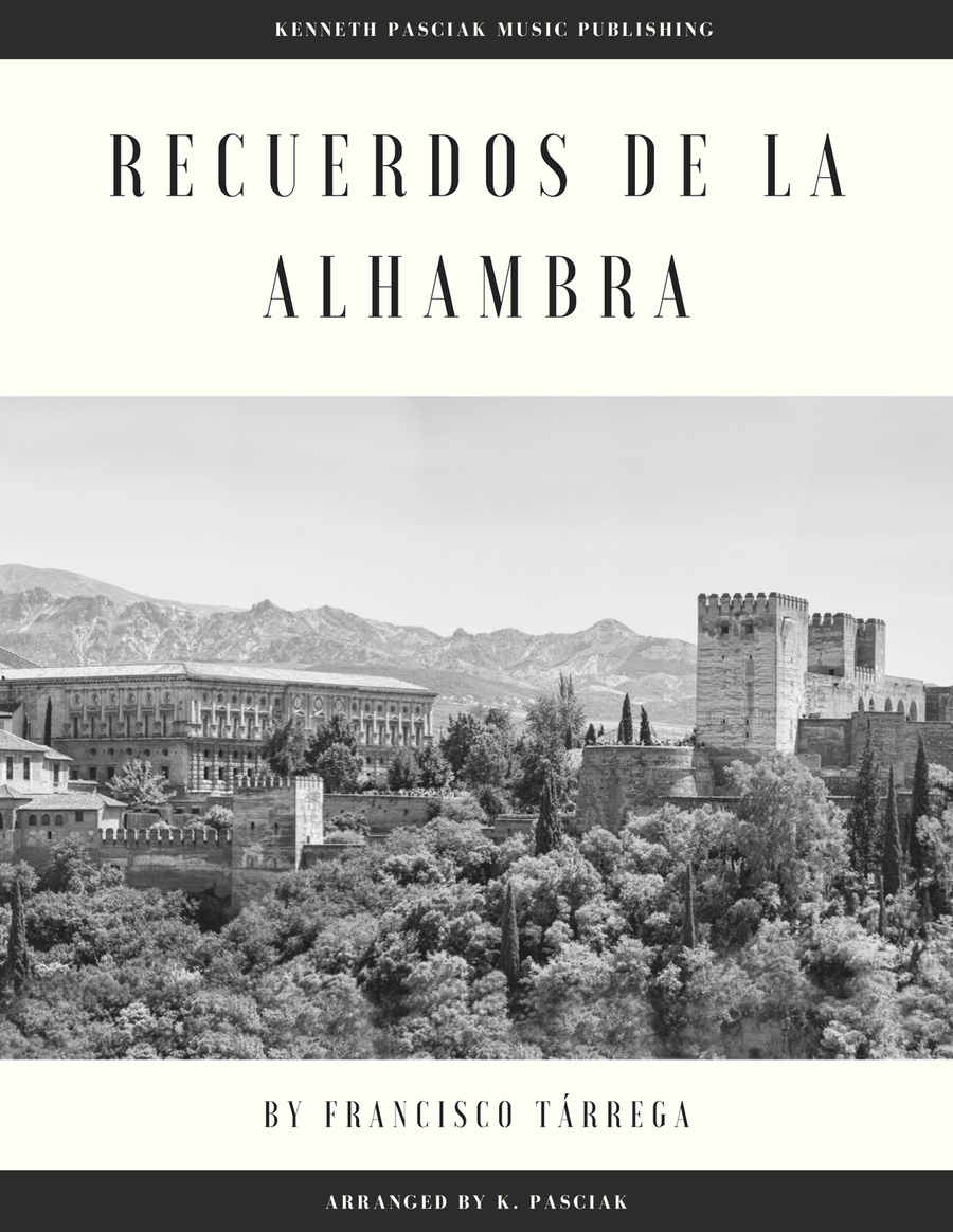 Recuerdos de la Alhambra (easy version for Solo Guitar) Classical Guitar scores gallery preview page 1