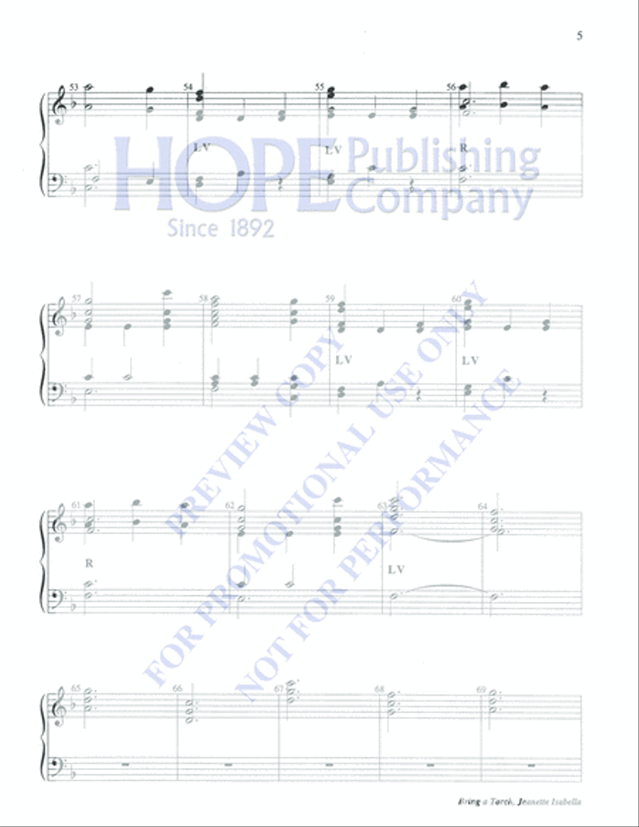 Bring a Torch, Jeanette Isabella 3-Octaves scores gallery preview page 5