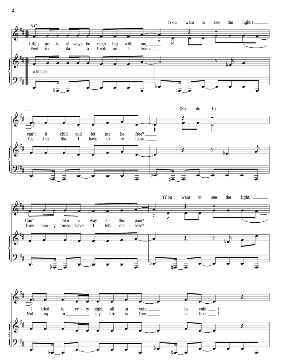 Freak On A Leash Piano, Vocal, Guitar scores gallery preview page 2