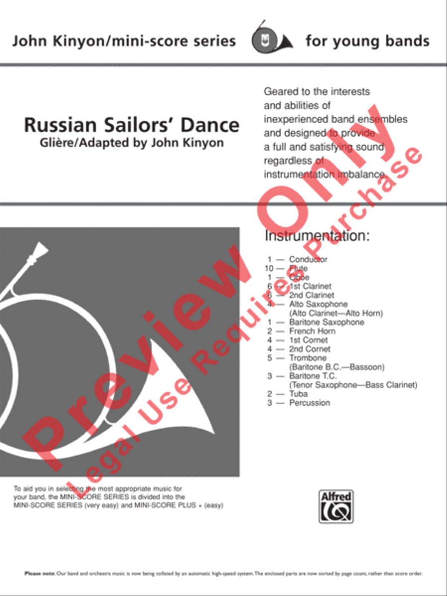 Russian Sailors' Dance Concert Band scores gallery preview page 2
