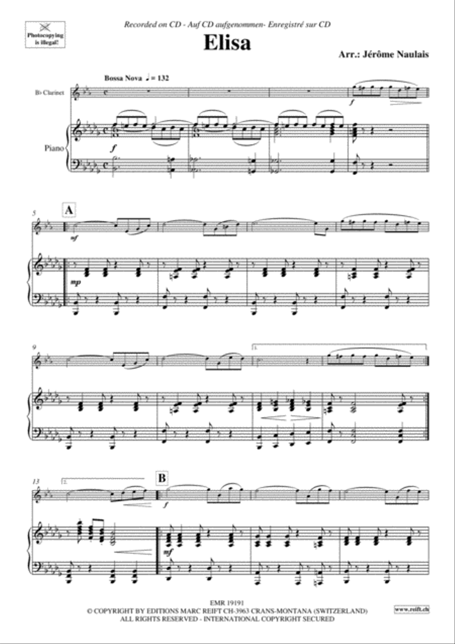 Elisa Clarinet Solo scores gallery preview page 4