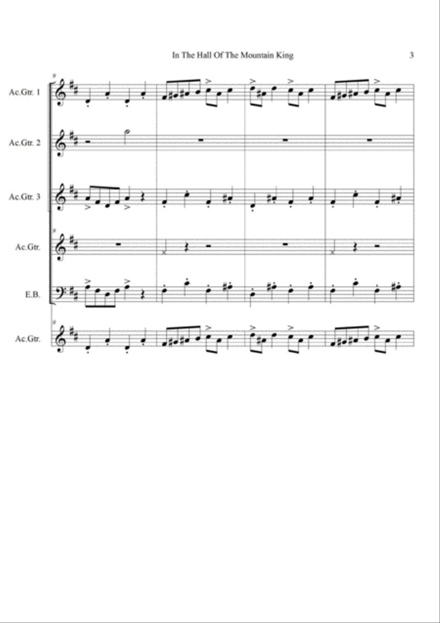 In the Hall of the Mountain King Chamber Music scores gallery preview page 3