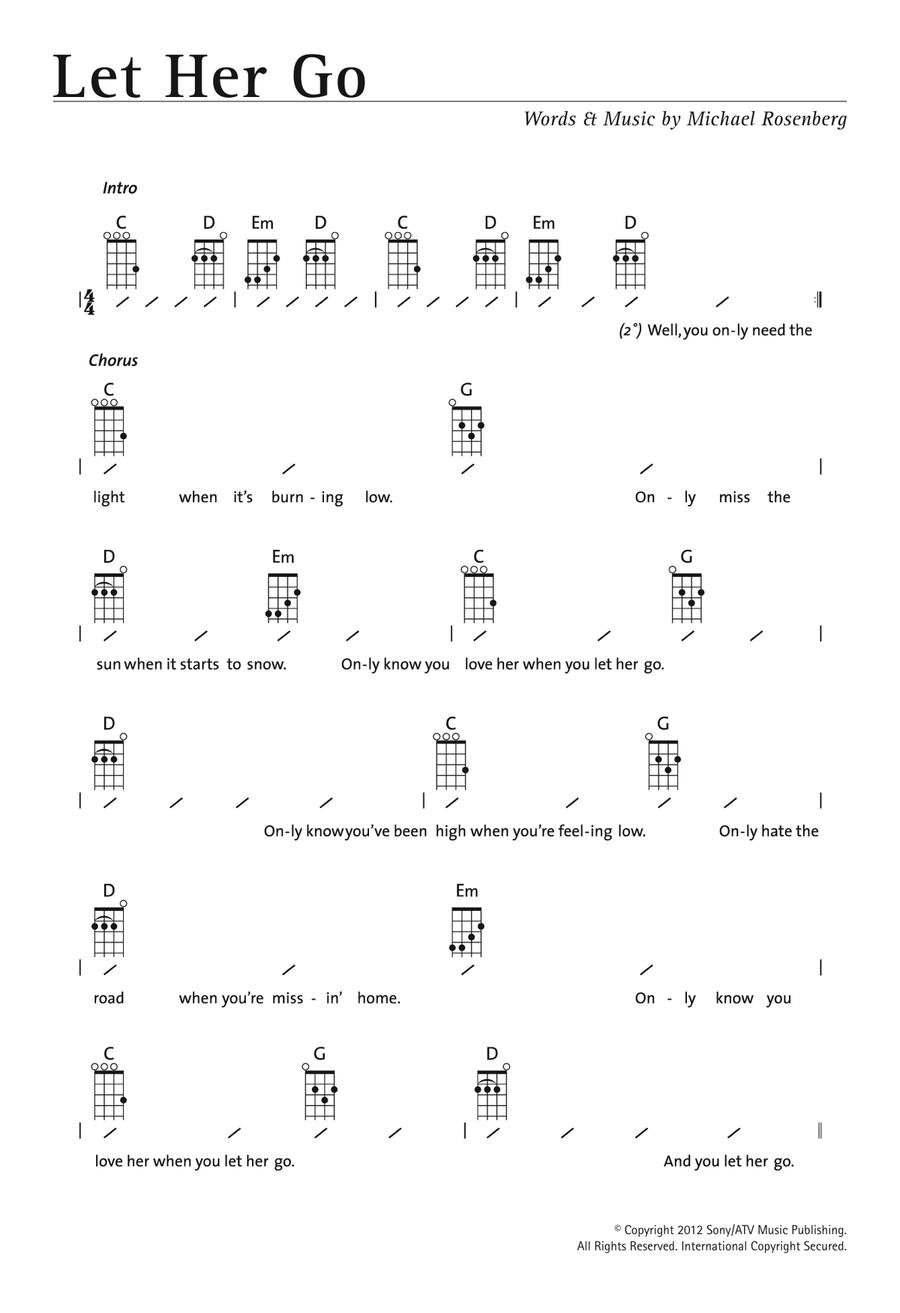 Let Her Go Ukulele scores gallery preview page 1