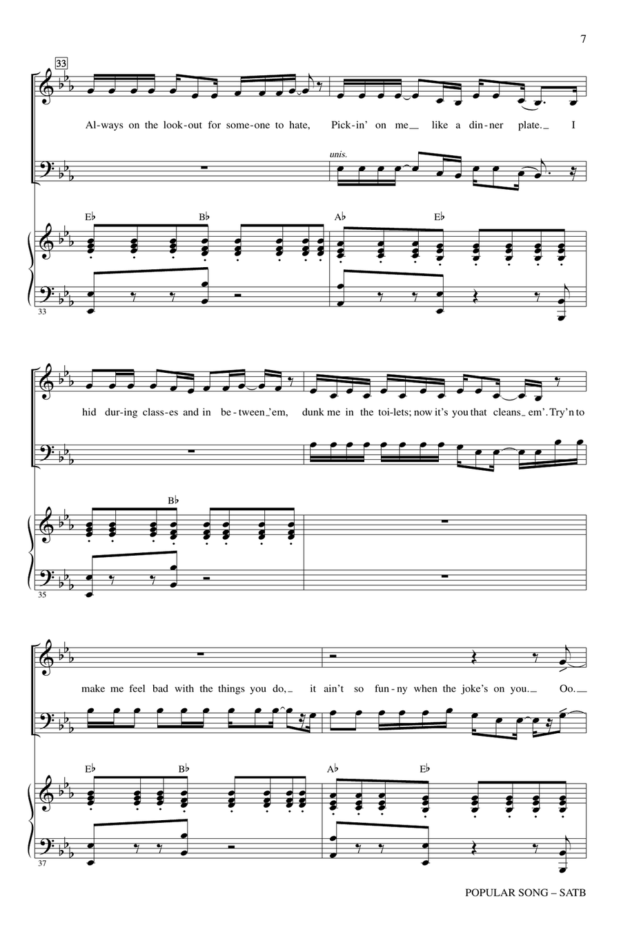 Popular Song 4-Part scores gallery preview page 6