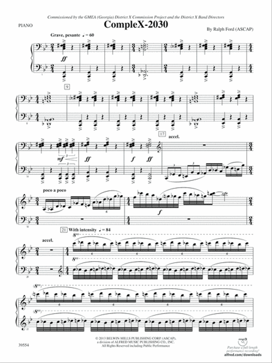 CompleX-2030: Piano Accompaniment Concert Band scores gallery preview page 1