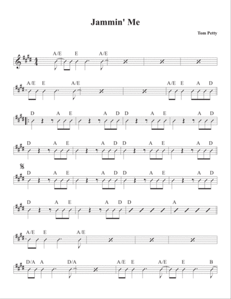Jammin' Me Piano, Vocal, Guitar scores gallery preview page 1