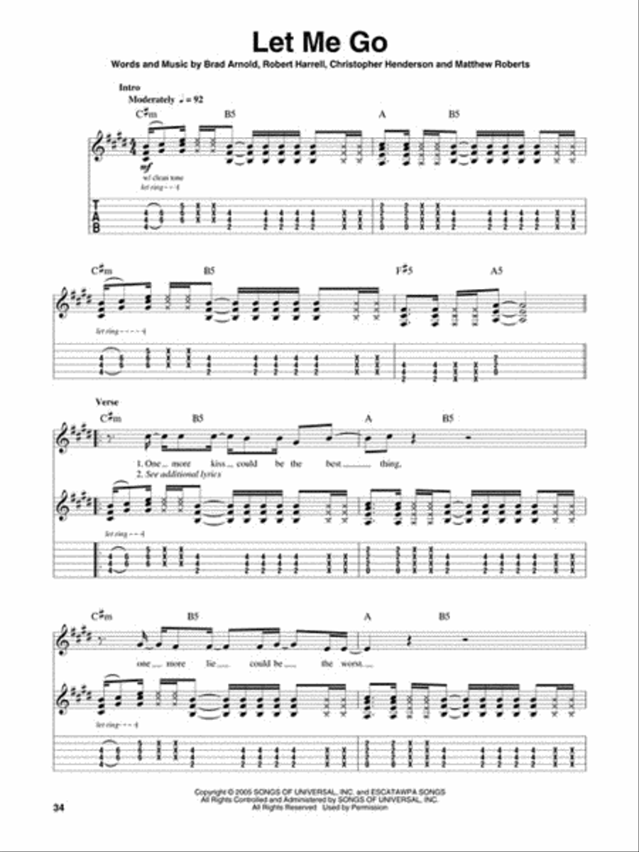 3 Doors Down Acoustic Guitar scores gallery preview page 5