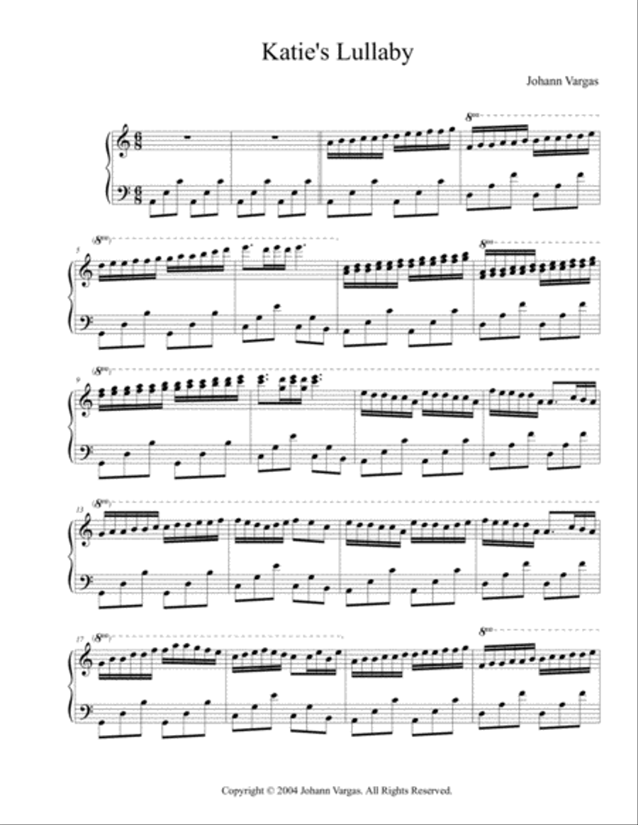 Katie's Lullaby Katie's Lullaby Piano Solo scores gallery preview page 1