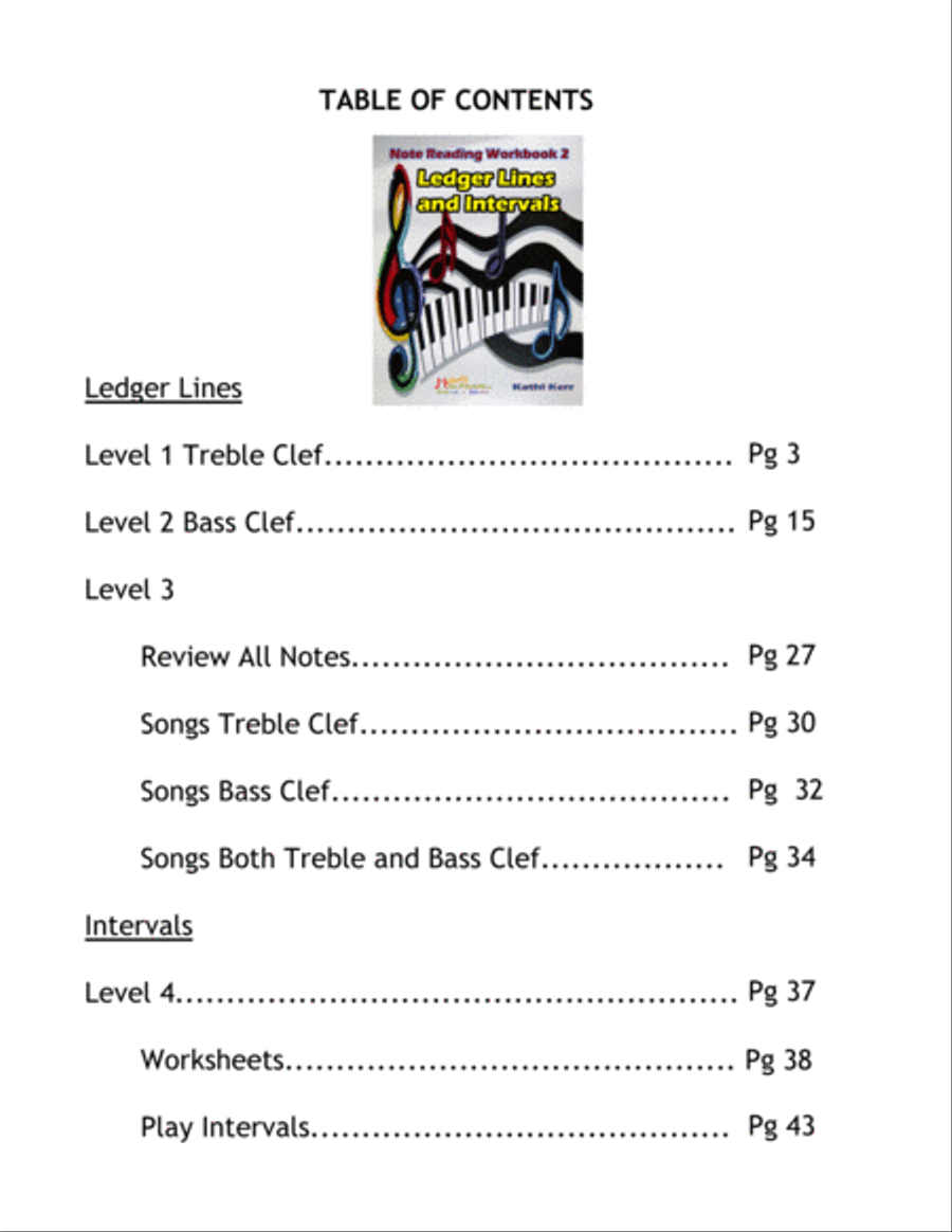 Note Reading Workbook 2 - Ledger Lines and Intervals Piano Method scores gallery preview page 3