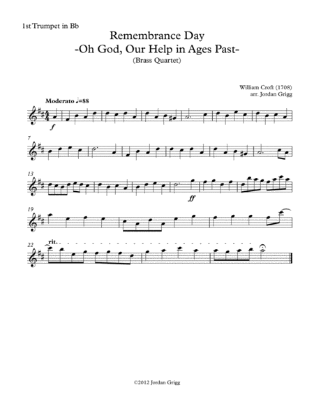 Remembrance Day. 'Oh God, Our Help in Ages Past' (Brass Quartet) image number null