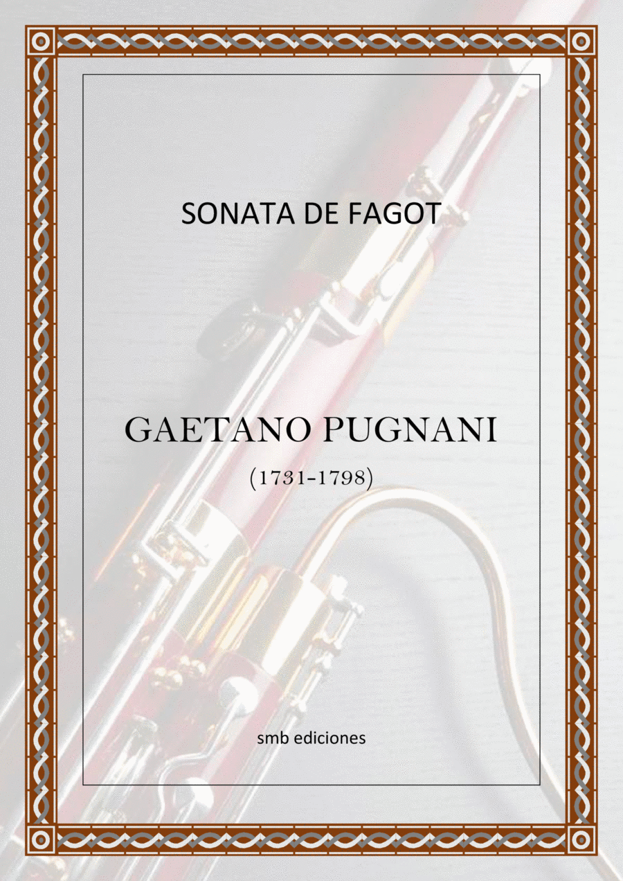 Sonata de Fagot. Gaetano Pugnani. by Ovidio Gimenez Martinez Bassoon Solo scores gallery preview page 1