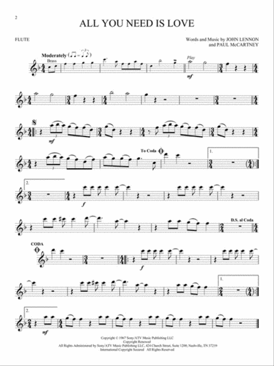 The Beatles – Instrumental Play-Along Flute Solo scores gallery preview page 3