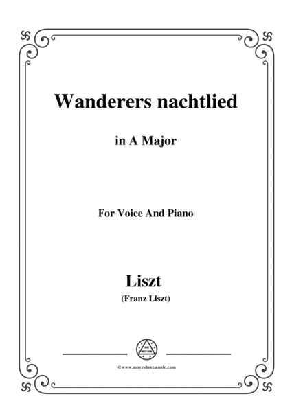 Liszt-Wanderers nachtlied in A Major,for Voice and Piano image number null