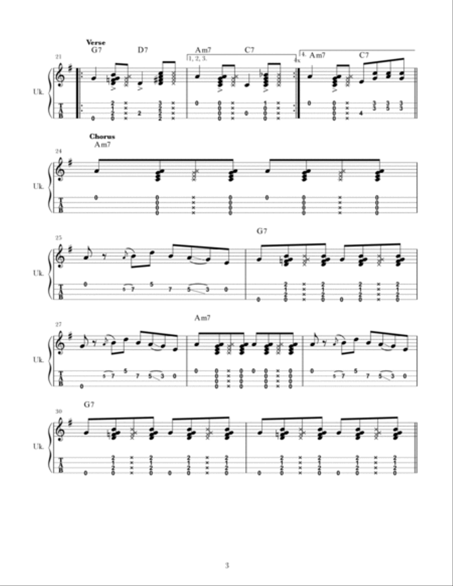Banana Pancakes Ukulele scores gallery preview page 3