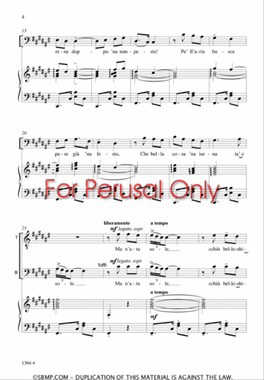 O Sole Mio - TBB Octavo O Sole Mio - TBB Octavo 3-Part scores gallery preview page 3