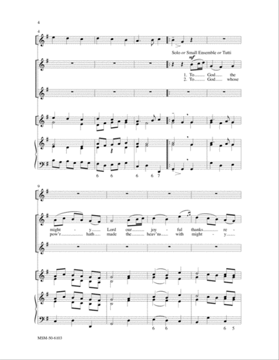 Psalm 136: To God the Mighty God (Choral Score) image number null