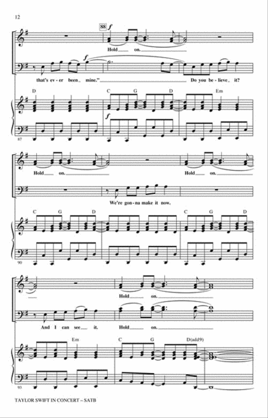 Taylor Swift in Concert 4-Part scores gallery preview page 4