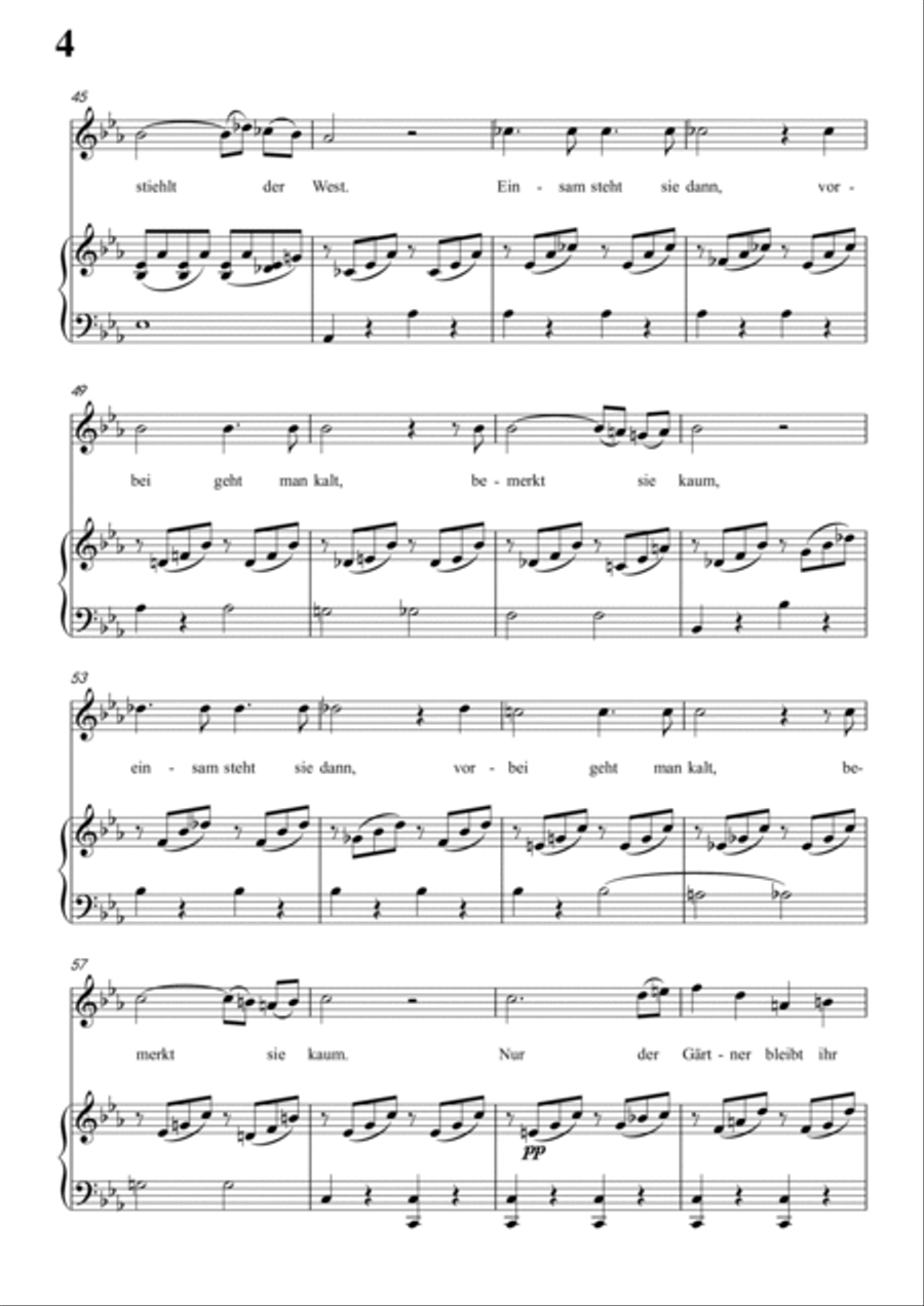 Schubert-Die Abgeblühte Linde(The Faded Linden Tree) in c minor,for Vocal and Pno Voice scores gallery preview page 5