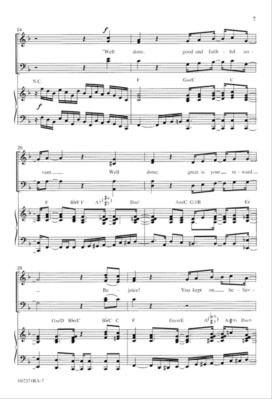 Well Done Good and Faithful Servant 4-Part scores gallery preview page 7