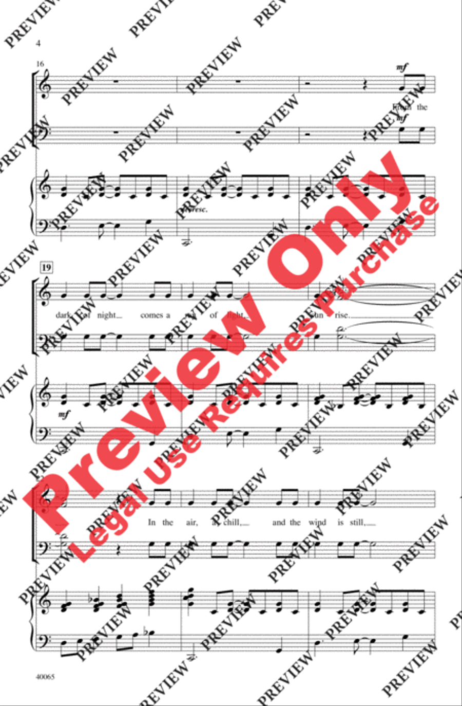 Sunrise Sunrise 4-Part scores gallery preview page 4