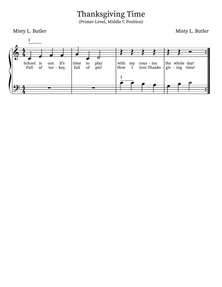 Thanksgiving Time Piano Method scores gallery preview page 1