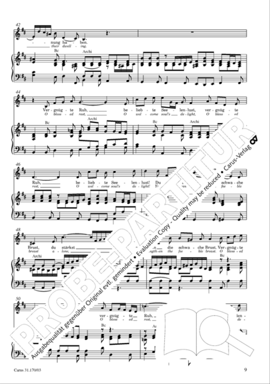 O blessed rest, o welcome heart's delight (Vergnugte Ruh, beliebte Seelenlust) Flute scores gallery preview page 10