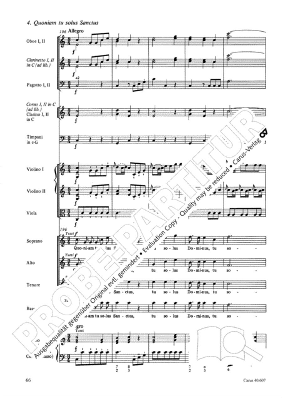 Mass in time of war (Missa in tempore belli) 4-Part scores gallery preview page 76