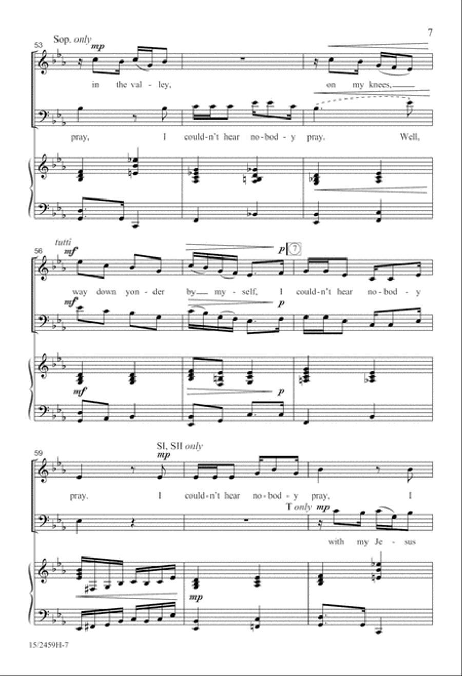 I Couldn't Hear Nobody Pray SSATBB scores gallery preview page 8