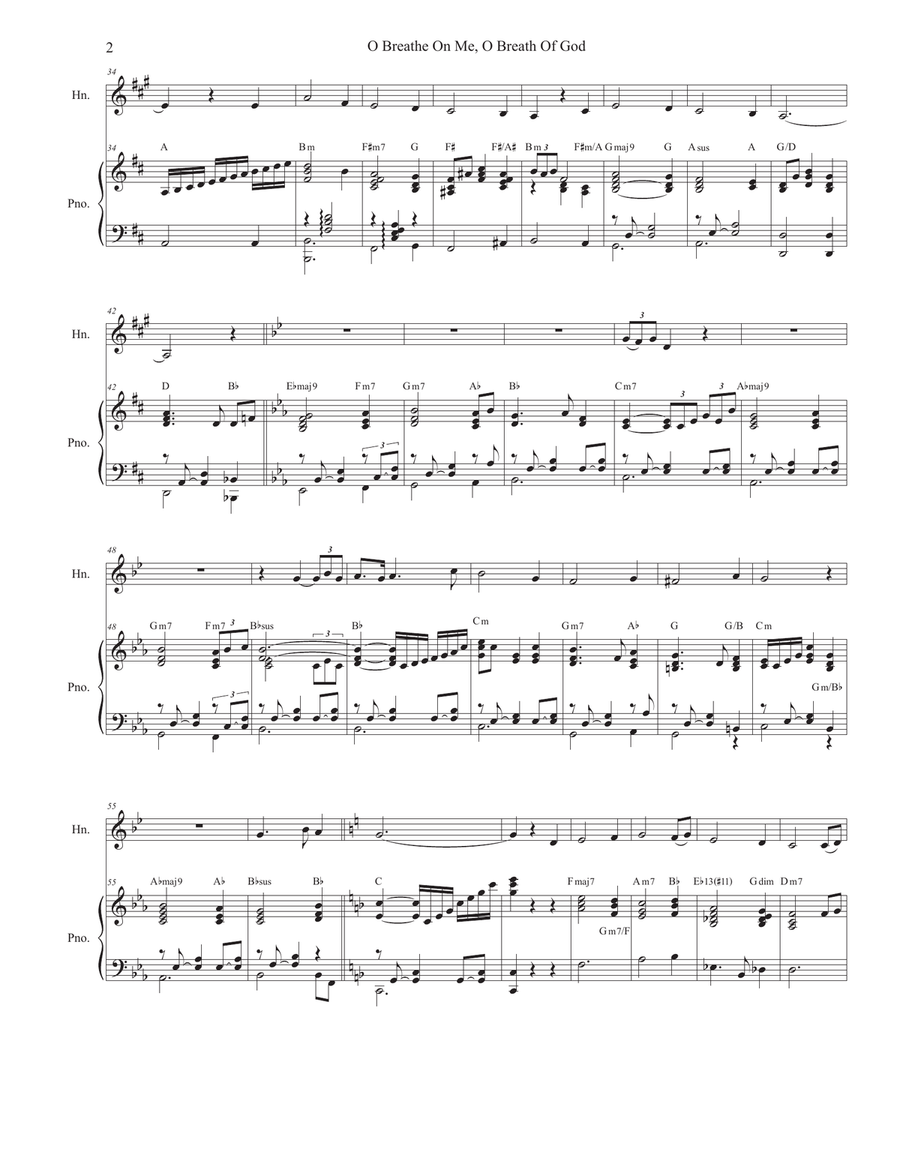 O Breathe On Me, O Breath Of God (French Horn solo and Piano) Piano scores gallery preview page 2