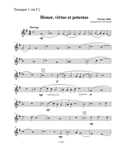 Honor, virtus et potestas (Thomas Tallis for Brass Quintet)