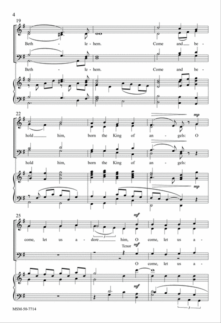 O Come, All Ye Faithful 4-Part scores gallery preview page 4
