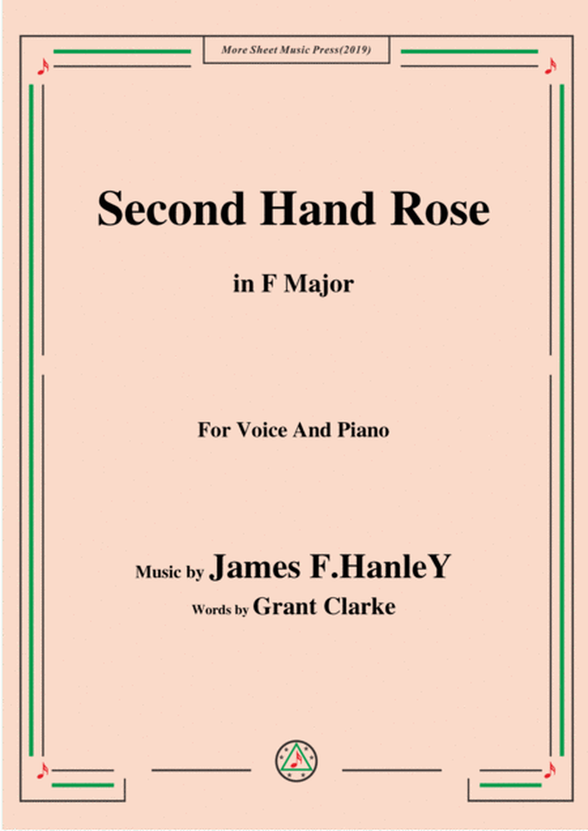 James F. HanleY-Second Hand Rose,in F Major,for Voice&Piano image number null
