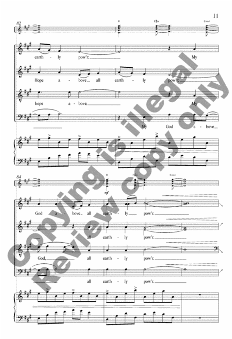 A Mighty Fortress Is Our God (SATB/Guitar/Piano Score) image number null