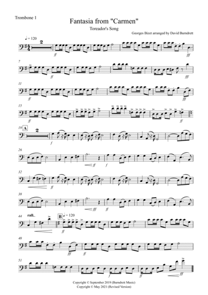Toreador's Song (fantasia from Carmen) for Trombone Quartet image number null