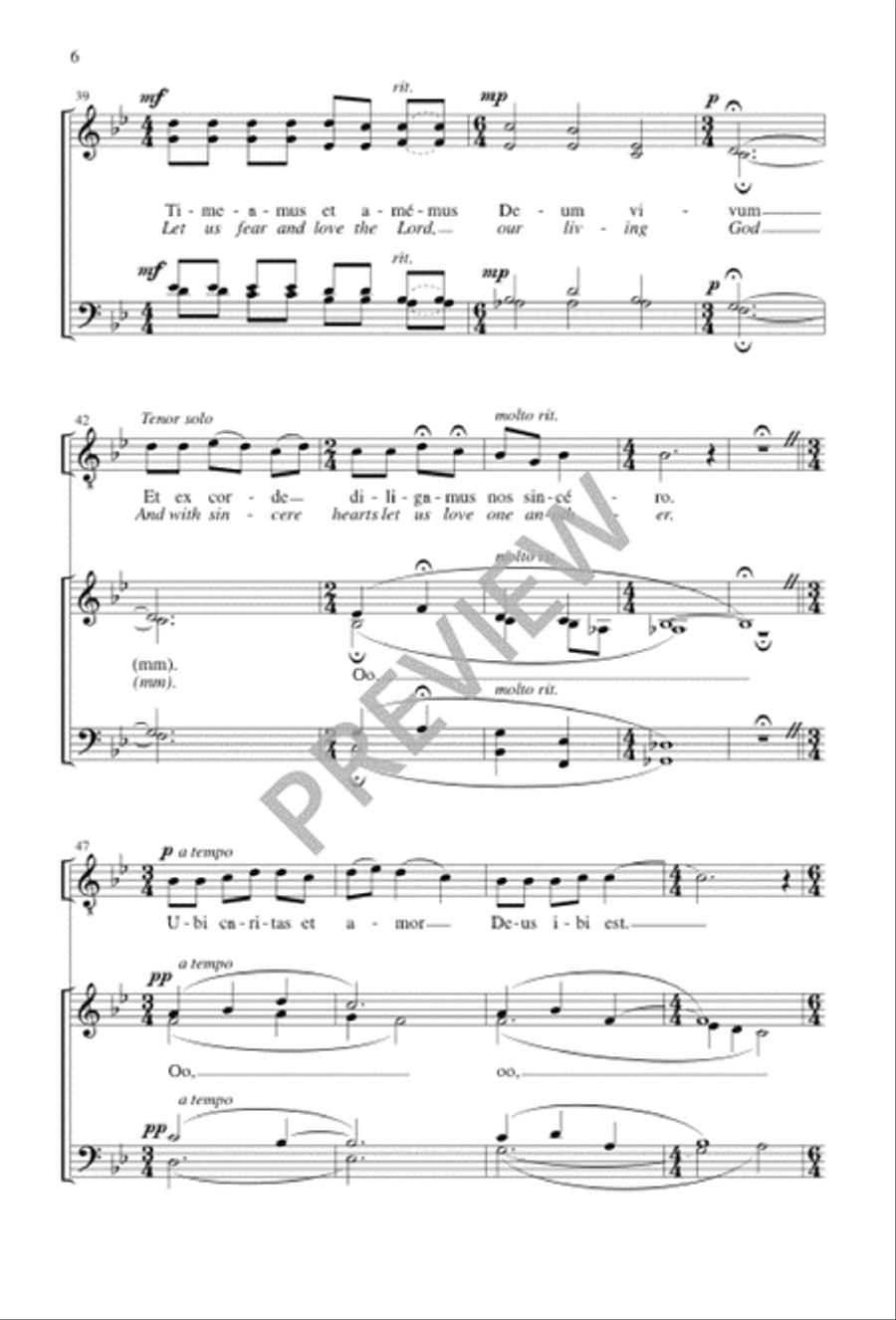 Ubi caritas 4-Part scores gallery preview page 5