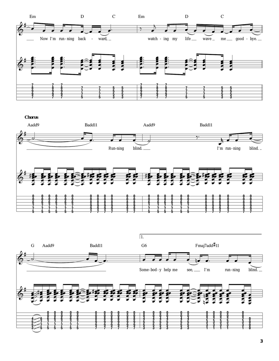 Running Blind Electric Guitar scores gallery preview page 3