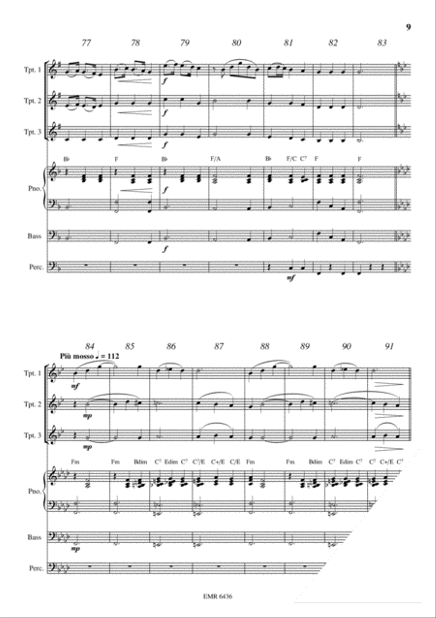 Plaisir d'Amour Trumpet Trio scores gallery preview page 9