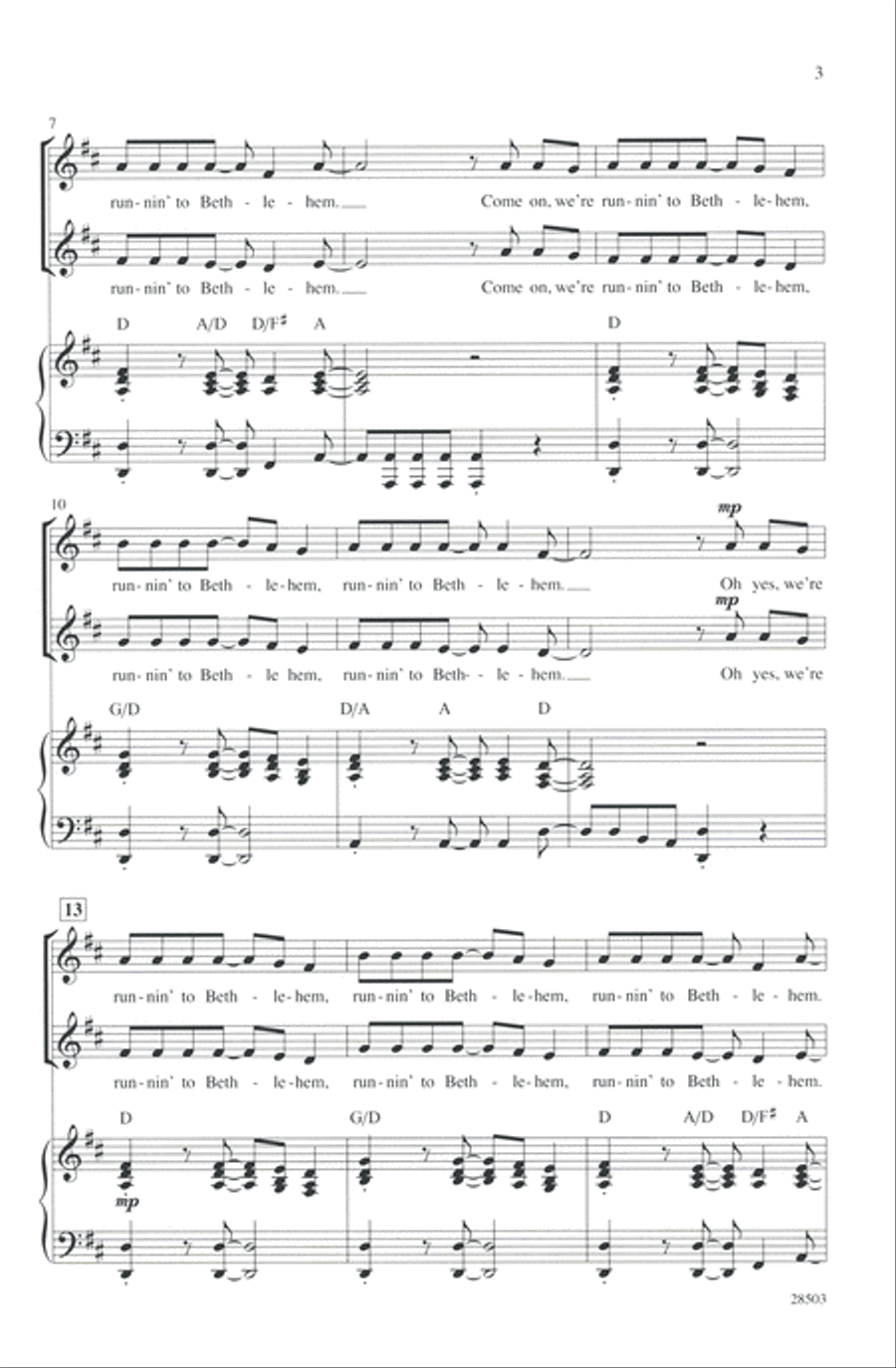 Runnin' to Bethlehem 2-Part scores gallery preview page 3