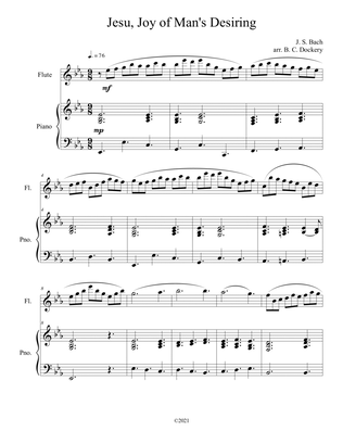 Jesu, Joy of Man's Desiring (Flute Solo) with piano accompaniment