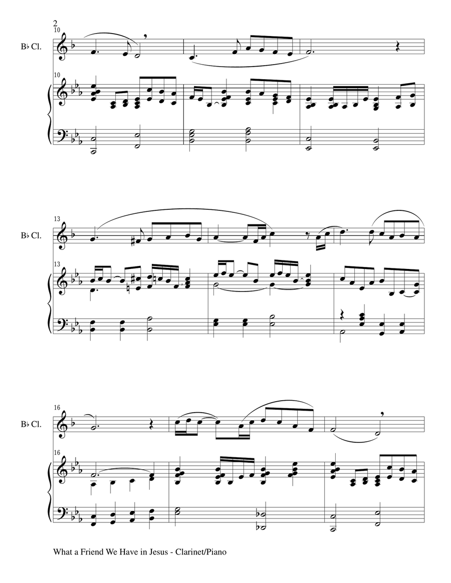 Gary Lanier: 3 INSPIRATIONAL HYMNS, Set III (Duets for Bb Clarinet & Piano) Woodwind Duet scores gallery preview page 4
