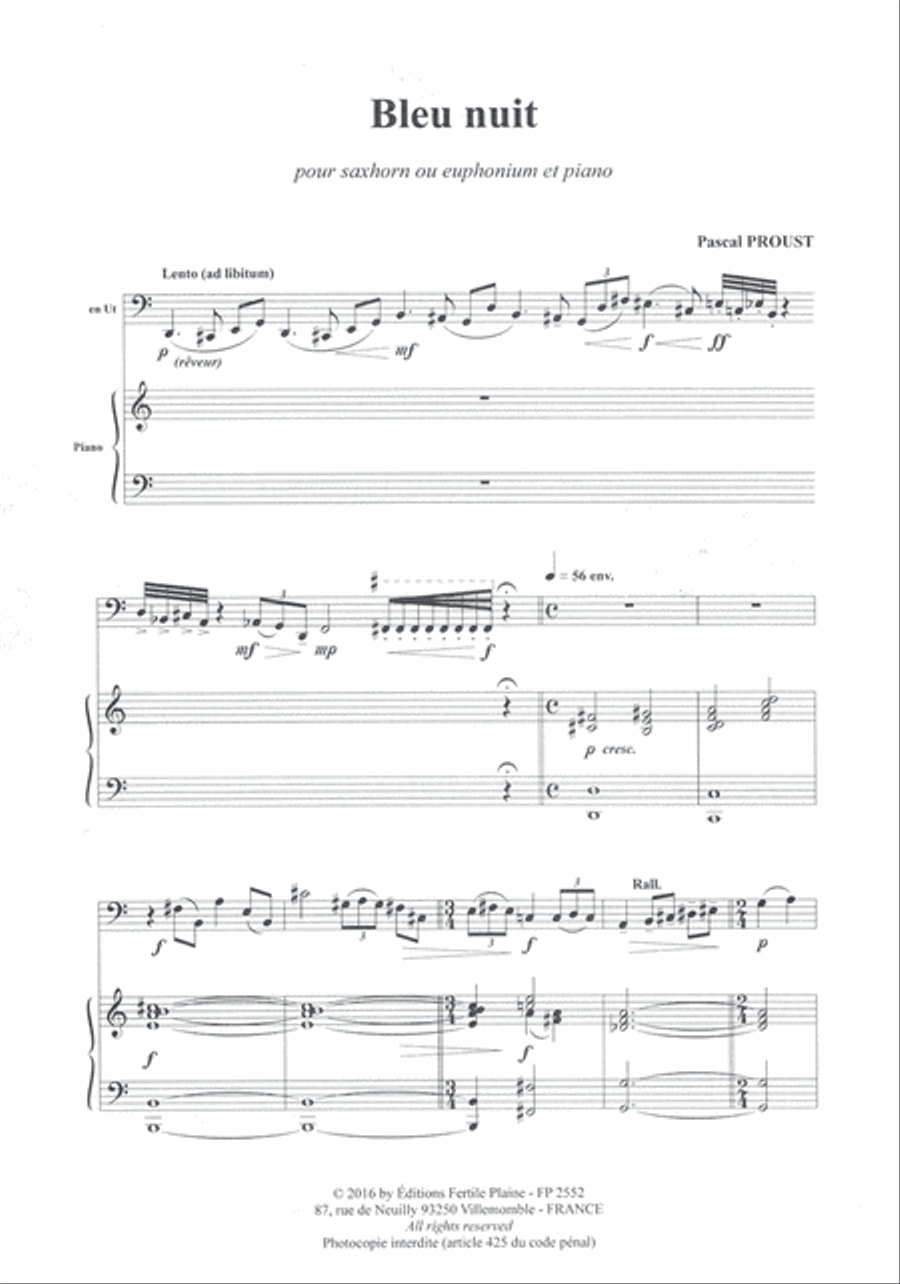 Bleu nuit Euphonium scores gallery preview page 1