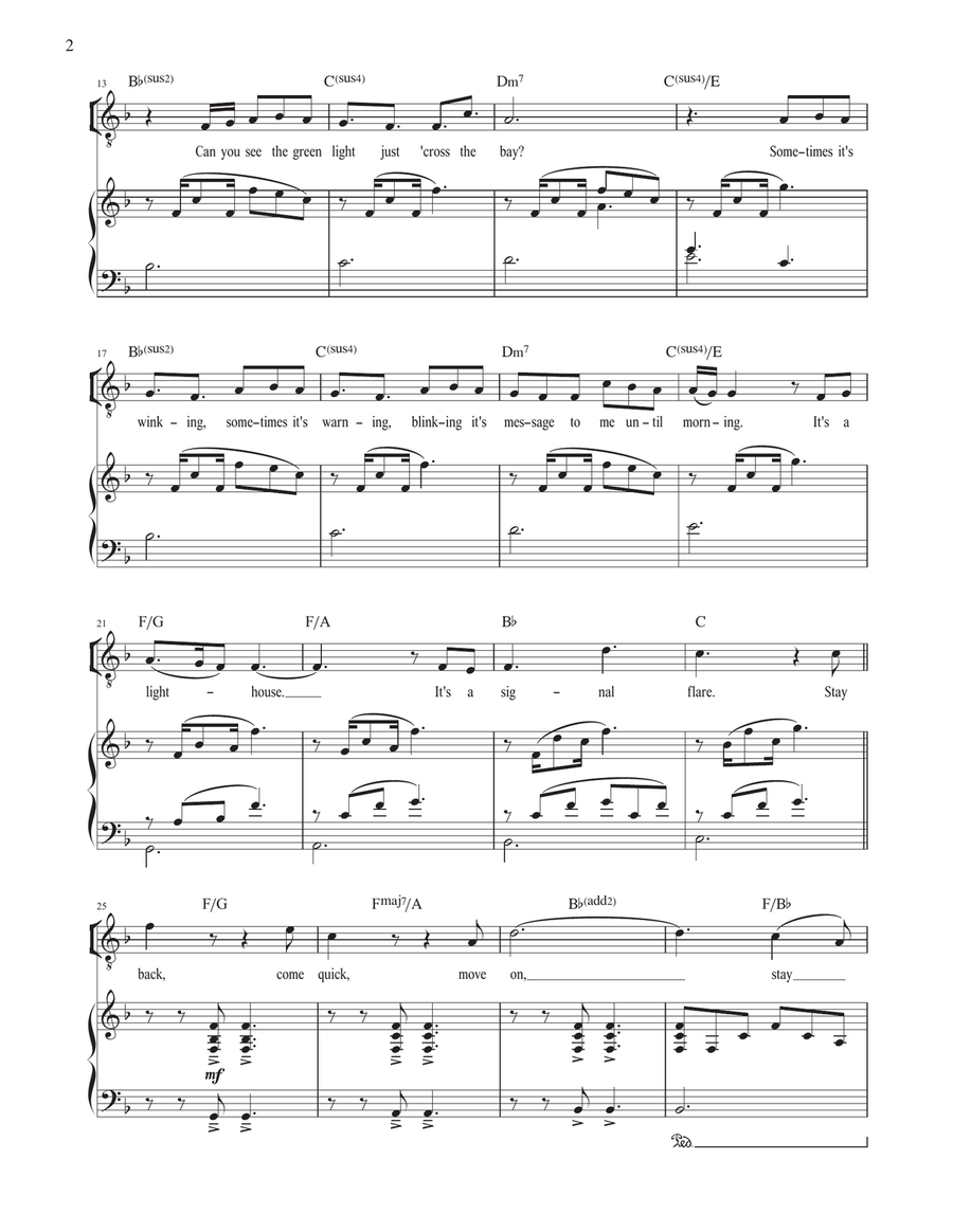 My Green Light (from The Great Gatsby) Voice scores gallery preview page 2