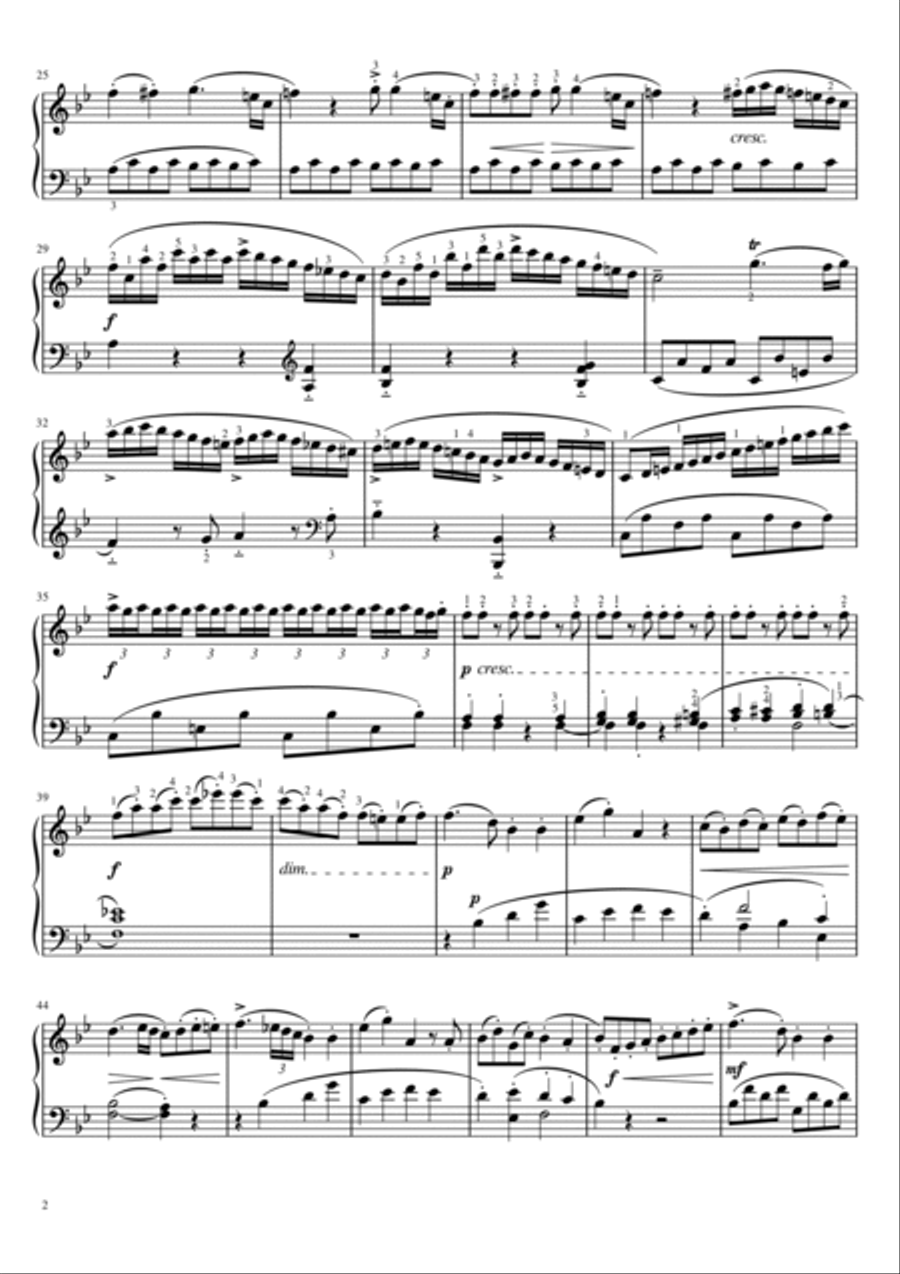Mozart - Piano Sonata No.13 in B-flat Major, K.333/315c - 3rd Mov - Original With Fingered For Piano Piano Solo scores gallery preview page 2