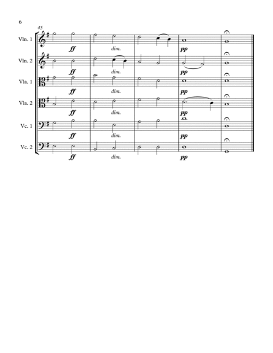 Abendlied for String Sextet String Orchestra scores gallery preview page 6