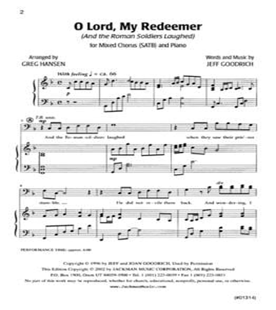 Oh Lord, My Redeemer - SATB Oh Lord, My Redeemer - SATB 4-Part scores gallery preview page 2